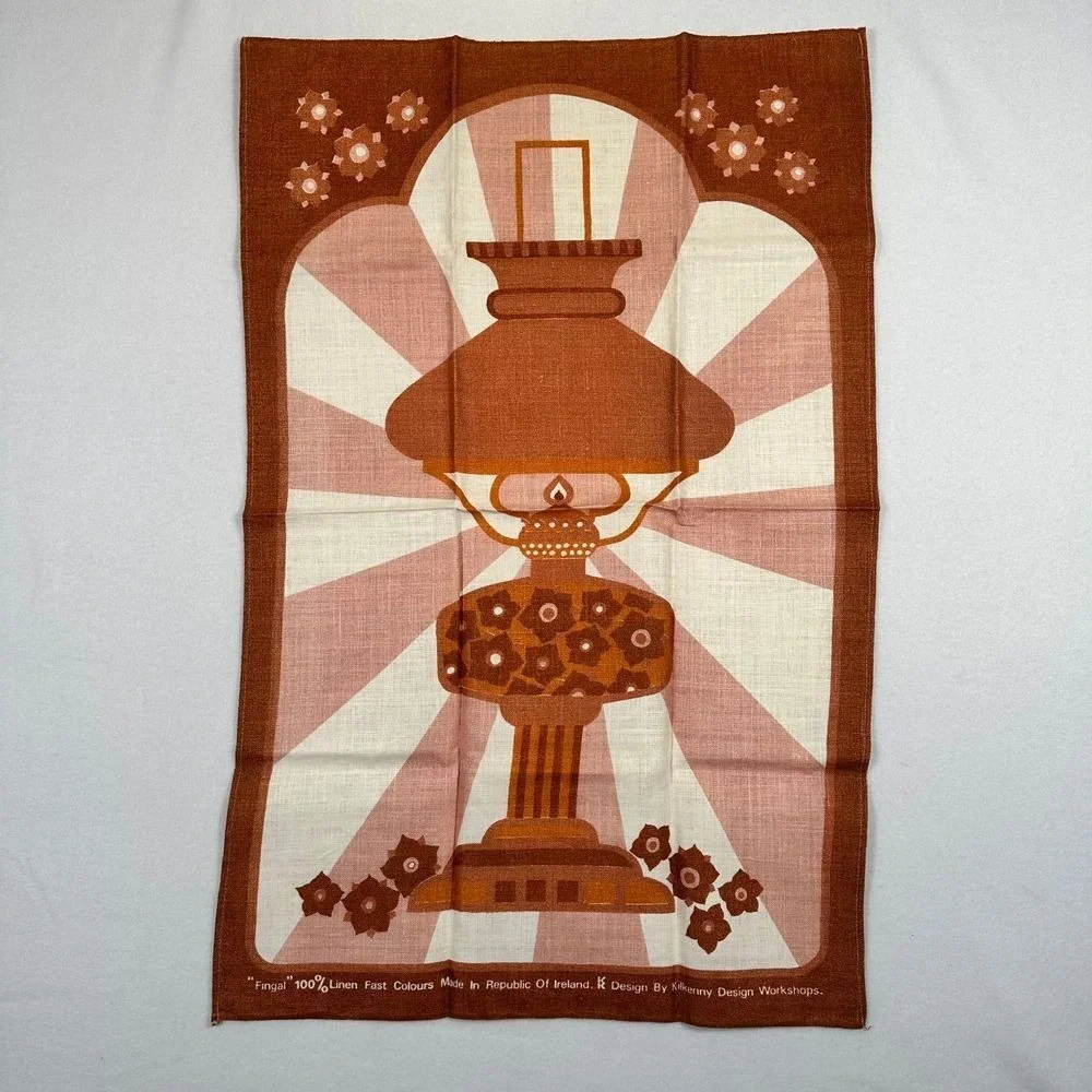 Vintage Kitchen Towel 100% Linen FINGAL Ireland Kilkenny Design 60s 70s MCM